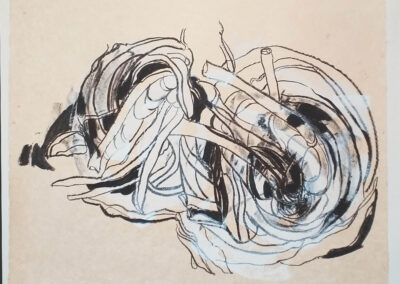 Cebollas. Litografía pintada. 50 x 60 cm. 2010